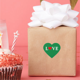 Sticker Cœur Green Love Heart Retro Élégant