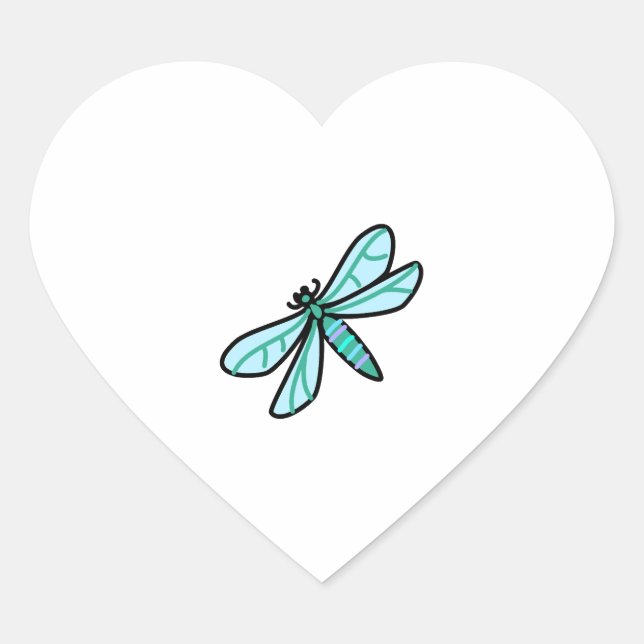 Sticker Cœur gribouiller une libellule (Devant)