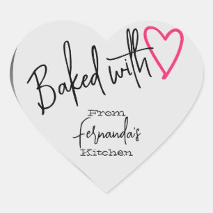 Sticker Cœur Gris cuit avec amour Cuisson de la cuisine de lui
