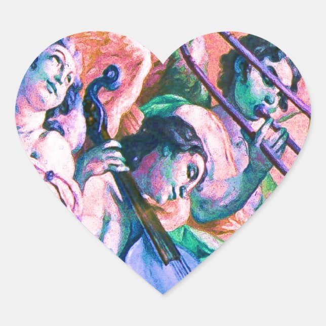 Sticker Cœur Groupe de musique paradisiaque (Devant)