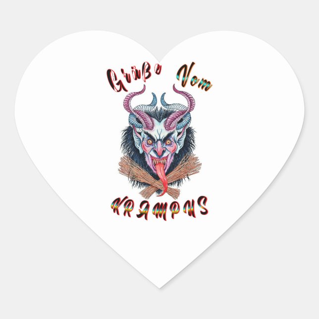 Sticker Cœur Grüße Vom Krampus Yule Devil Décembre Krampusnacht (Devant)