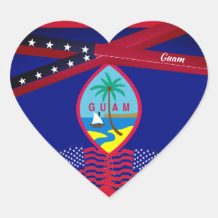 Sticker Cœur Guam