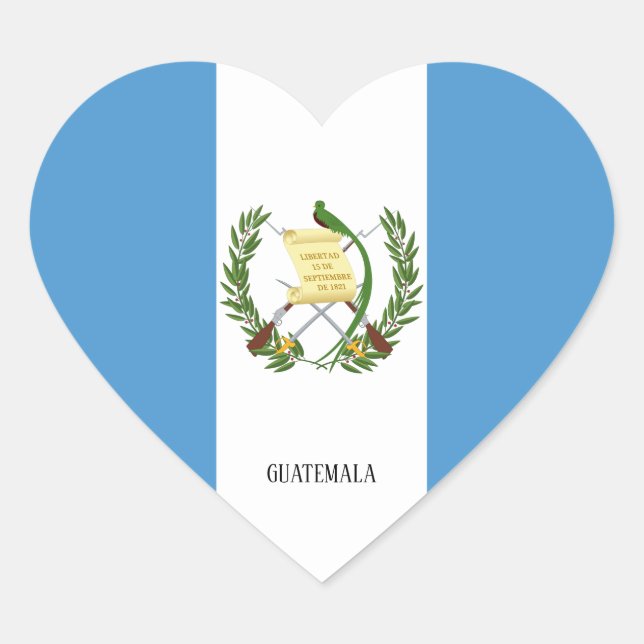Sticker Cœur Guatemala Drapeau magnifique patriotique (Devant)