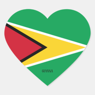 Sticker Cœur Guyana Flag Patriotique