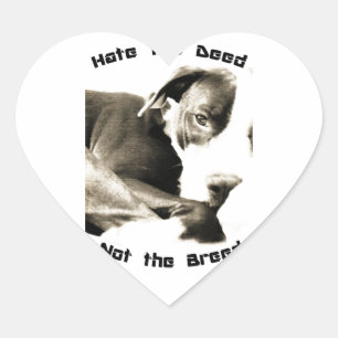 Sticker Cœur haïr l'acte pas la race pitbull