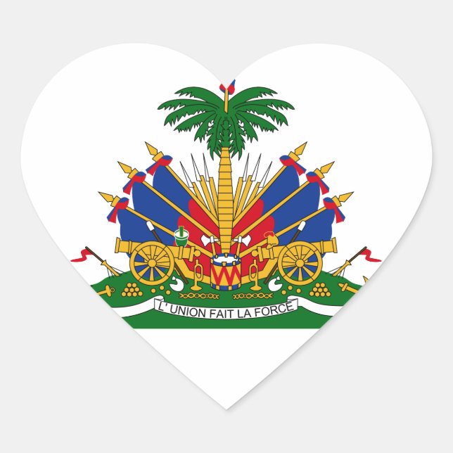 Sticker Cœur Haïti Armoiries HT (Devant)