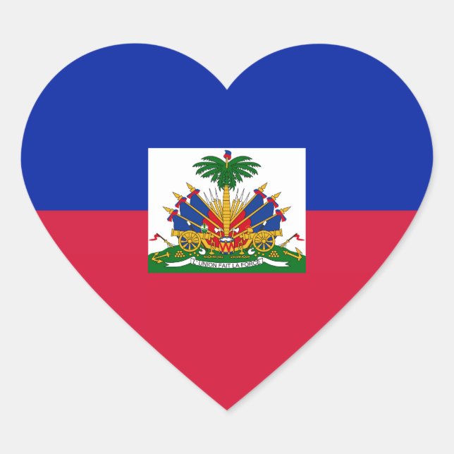 Sticker Cœur Haïti - Drapeau haïtien (Devant)