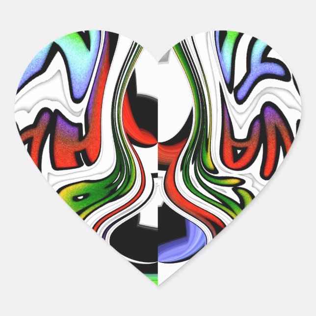 Sticker Cœur Hakuna Matata avec tourbillon et dégradations Abst (Devant)