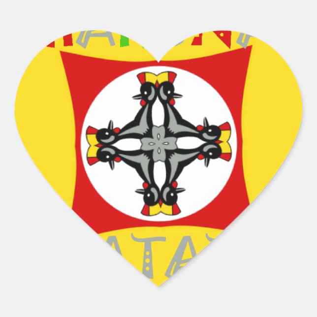 Sticker Cœur Hakuna Matata Rasta Color Red Golden Green (Devant)