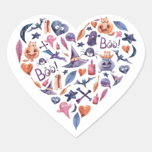 Sticker Cœur Halloween