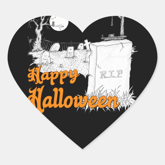 Sticker Cœur Halloween (Devant)