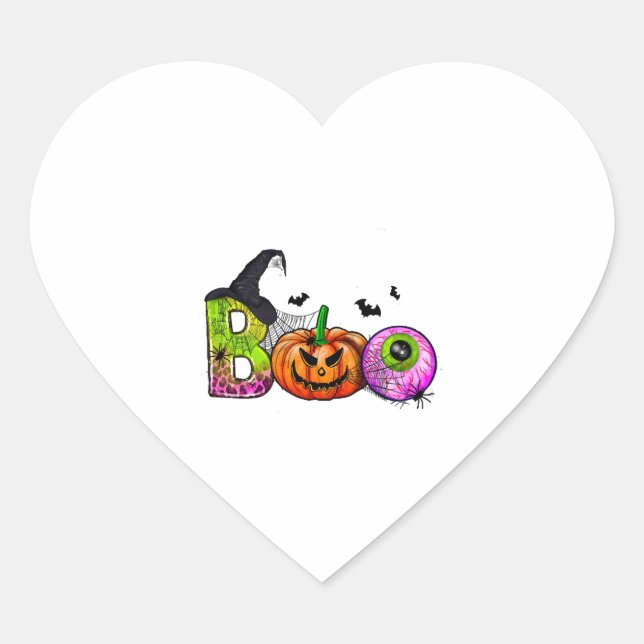 STICKER CŒUR HALLOWEEN BOO (Devant)