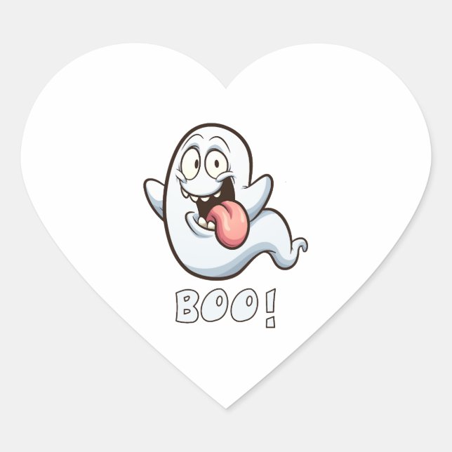 STICKER CŒUR HALLOWEEN BOO (Devant)