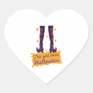 Sticker Cœur Halloween - Cette fille aime Halloween