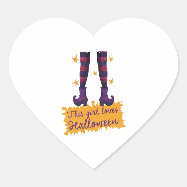 Sticker Cœur Halloween - Cette fille aime Halloween (Devant)