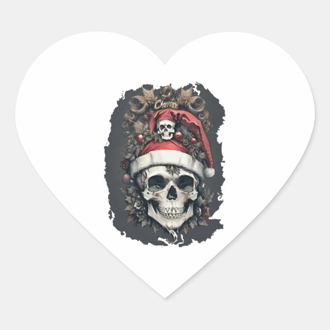 Sticker Cœur Halloween de Noël (Devant)