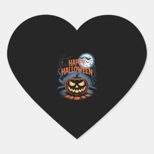 Sticker Cœur Halloween déplaisant Jack O � Lanterne