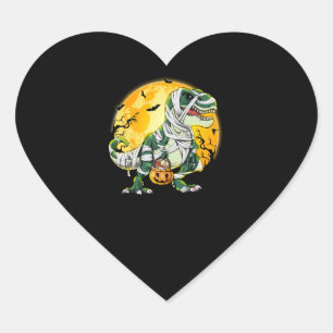Sticker Cœur Halloween Dinosaur T rex Citrouille maman