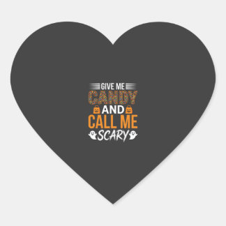 Sticker Cœur Halloween Donnez-moi des bonbons et appelez-moi ef