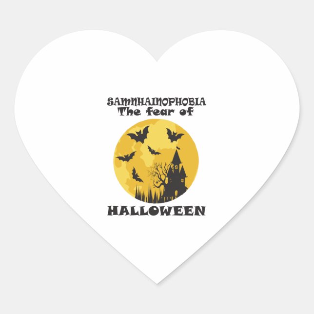 Sticker Cœur Halloween drôle (Devant)