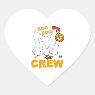 Sticker Cœur Halloween drôle de poule de l'équipage du bateau