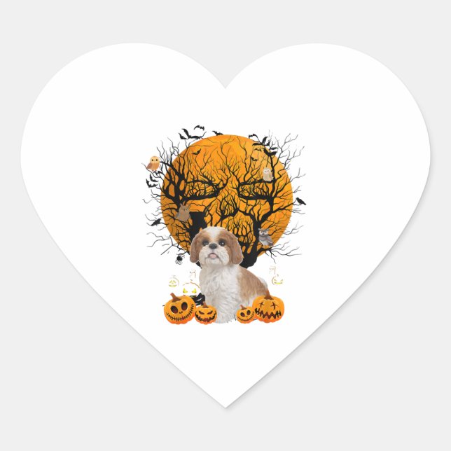 Sticker Cœur Halloween du chien (Devant)