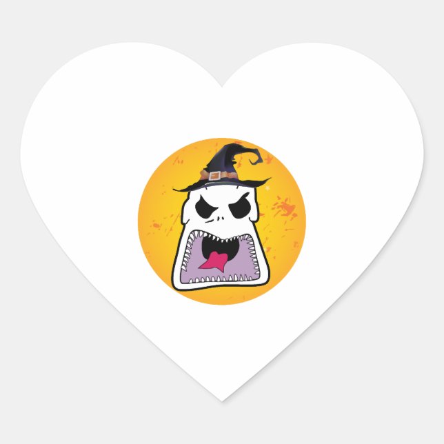 Sticker Cœur Halloween - face (Devant)