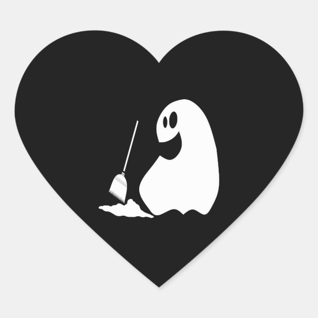 Sticker Cœur Halloween Ghost (Devant)