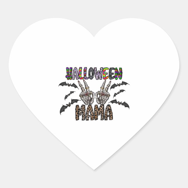 Sticker Cœur Halloween Mama (Devant)