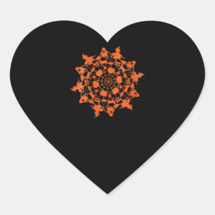 Sticker Cœur Halloween Mandala Spider Witch Ghost Skull