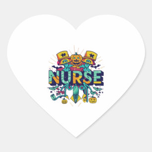 STICKER CŒUR HALLOWEEN NURSE