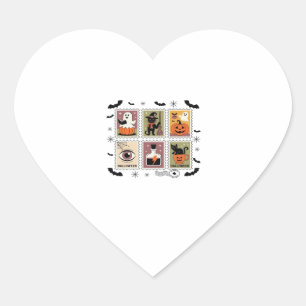 Sticker Cœur Halloween vintage Chat Postage Collection de timbr