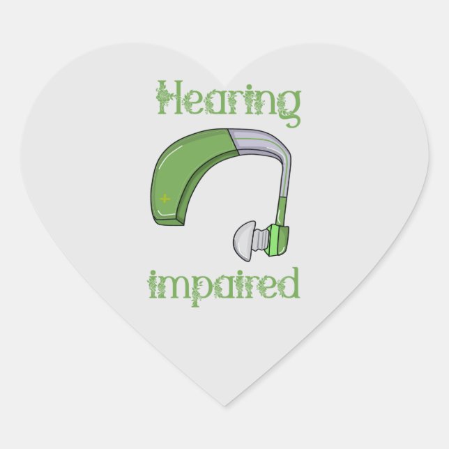 Sticker Cœur Handicap auditif (Devant)