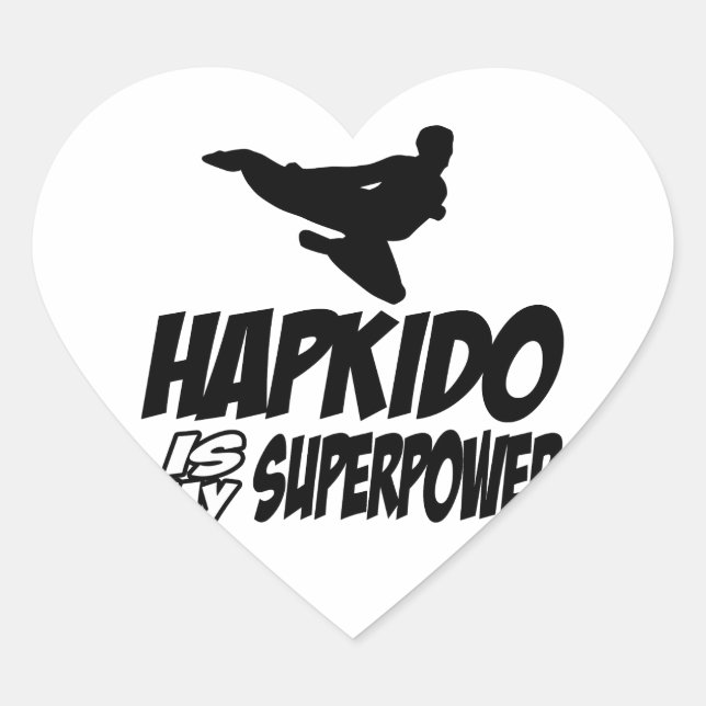 Sticker Cœur hapkido est ma superpuissance (Devant)