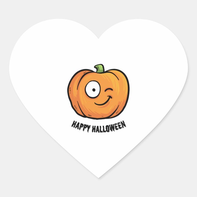 Sticker Cœur Happy Halloween (Devant)