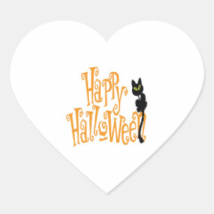 STICKER CŒUR HAPPY HALLOWEEN CAT