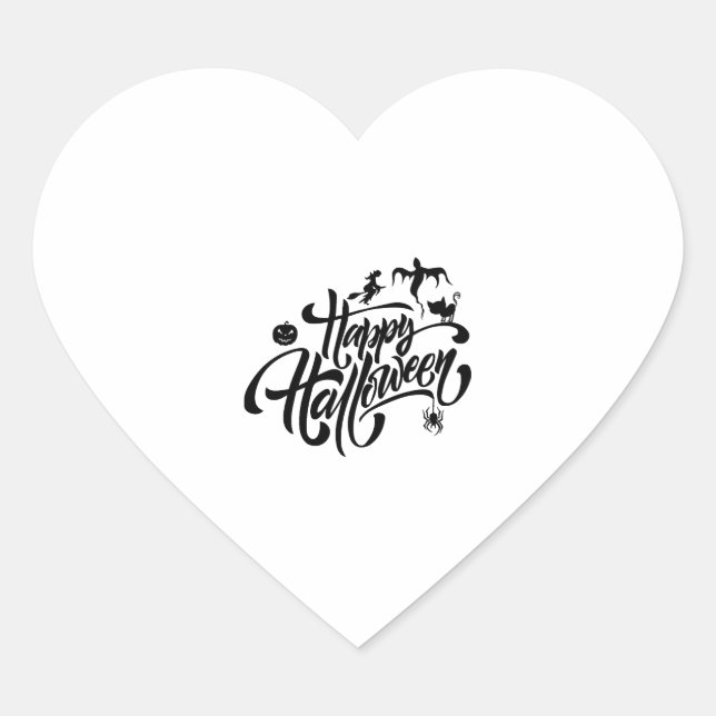 Sticker Cœur happy Halloween, Halloween party, funny Halloween  (Devant)