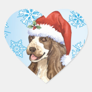 Sticker Cœur Happy Howlidays English Cocker Spaniel