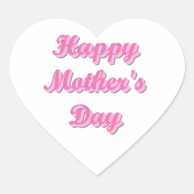 Sticker Cœur Happy Mother's Day (Devant)