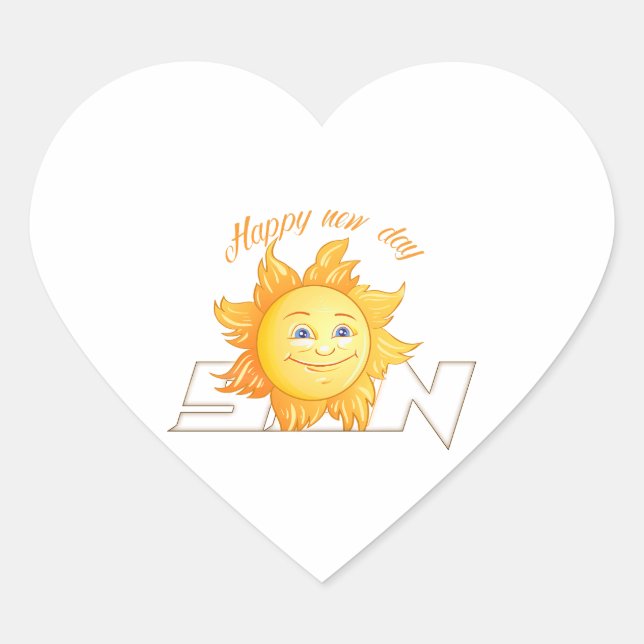 Sticker Cœur Happy Sun (Devant)