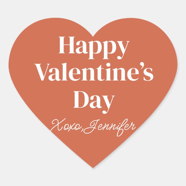Sticker Cœur happy Valentine’s Day Custom (Devant)