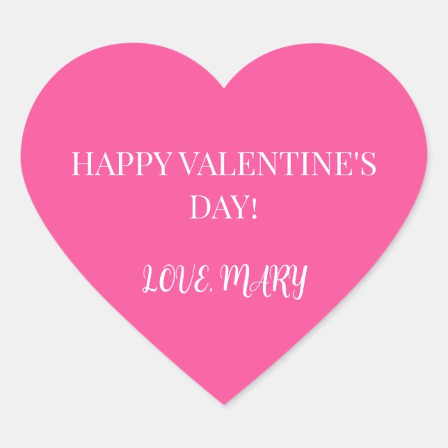 Sticker Cœur Happy Valentine's Day from Name Pink  (Devant)