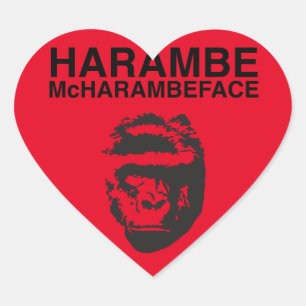Sticker Cœur Harambe McHarambeface