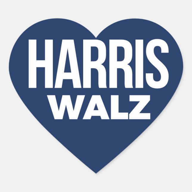 Sticker Cœur Harris Walz 2024 (Devant)