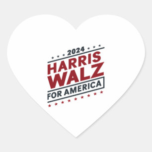 Sticker Cœur harris walz pour l'amérique