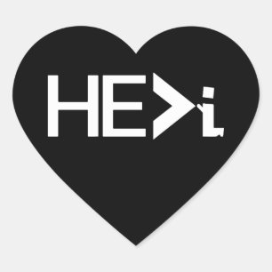 Sticker Cœur HE>I KNEELING PRAYING - HE Greater Than i WHITE