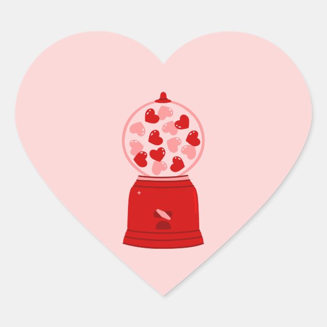 Sticker Cœur heart love valentine gum machine gumballs (Devant)