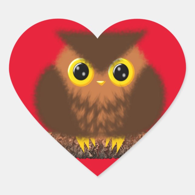 Sticker Cœur Heart Owl (Devant)