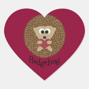 Sticker Cœur Hedgehug mignon hérisson tenant un coeur