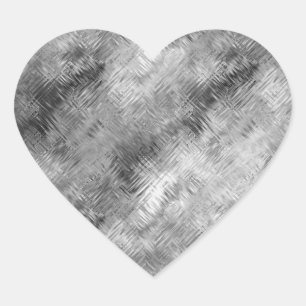 Sticker Cœur Hématite Gris Scribblé Texture